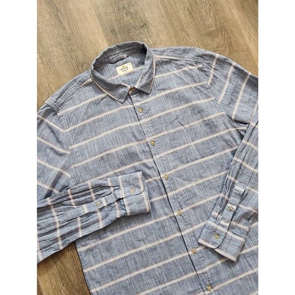 Marine Layer Blue and White Striped Casual Shirt - Picture 1 of 10